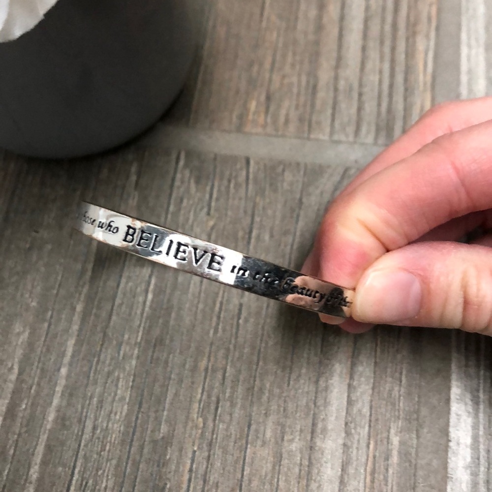 Silver bangle with inscription